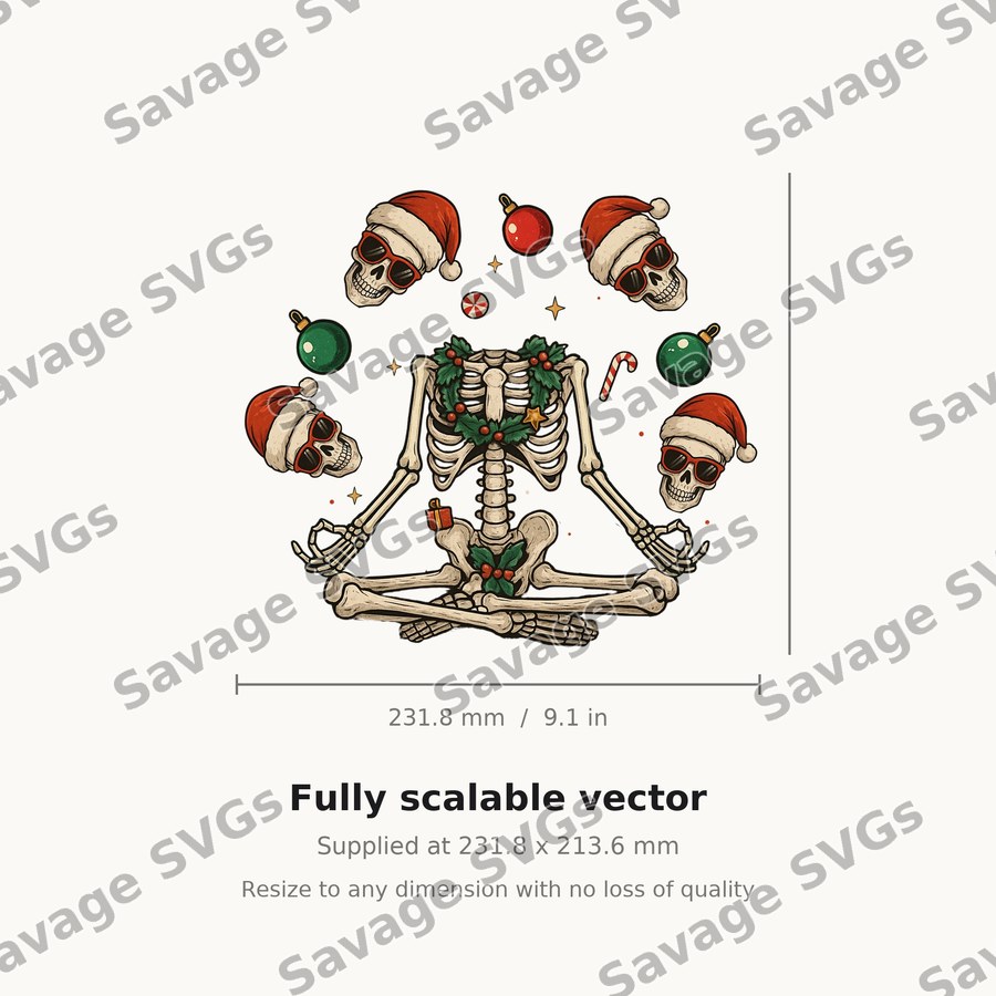 Meditating Christmas Skeleton