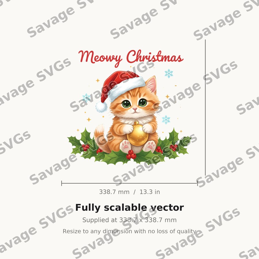 Meowy Christmas Kitten