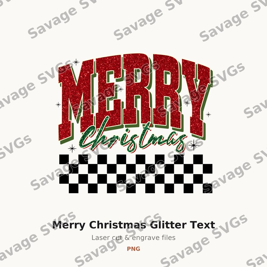 Merry Christmas Glitter Text
