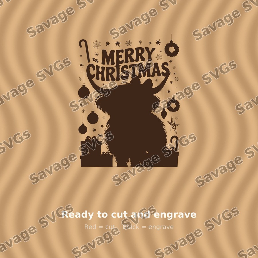 Merry Christmas Highland Cow