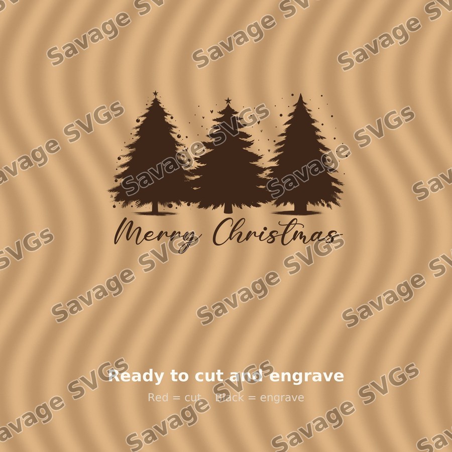 Merry Christmas Patterned Trees