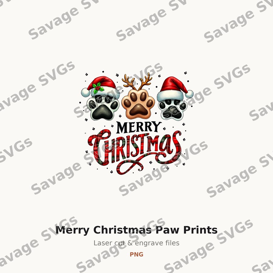 Merry Christmas Paw Prints