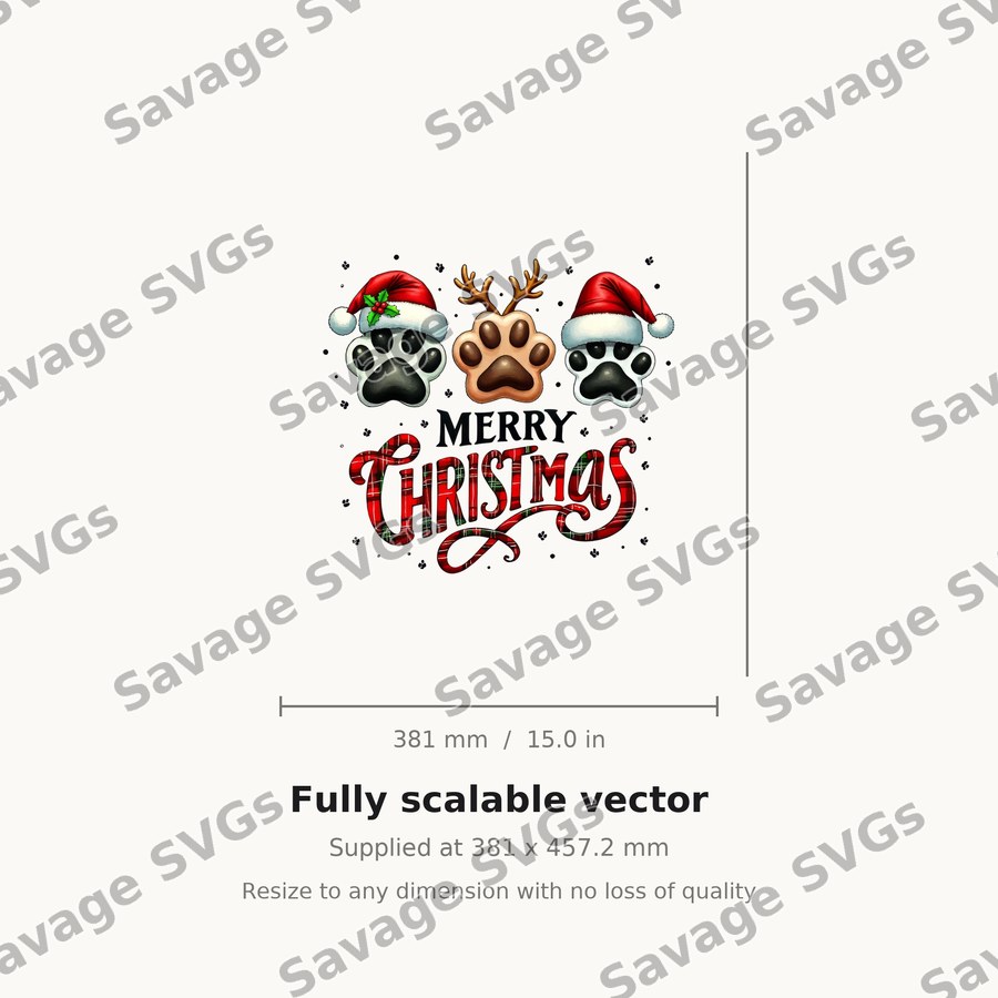 Merry Christmas Paw Prints