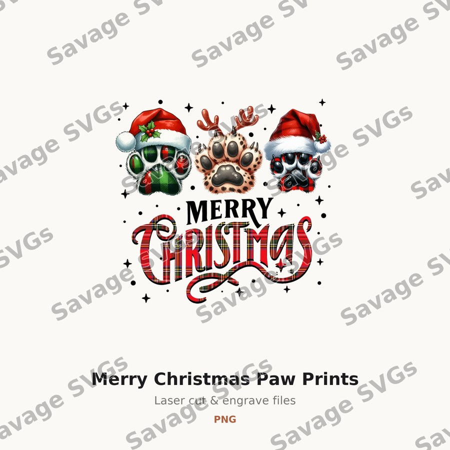 Merry Christmas Paw Prints