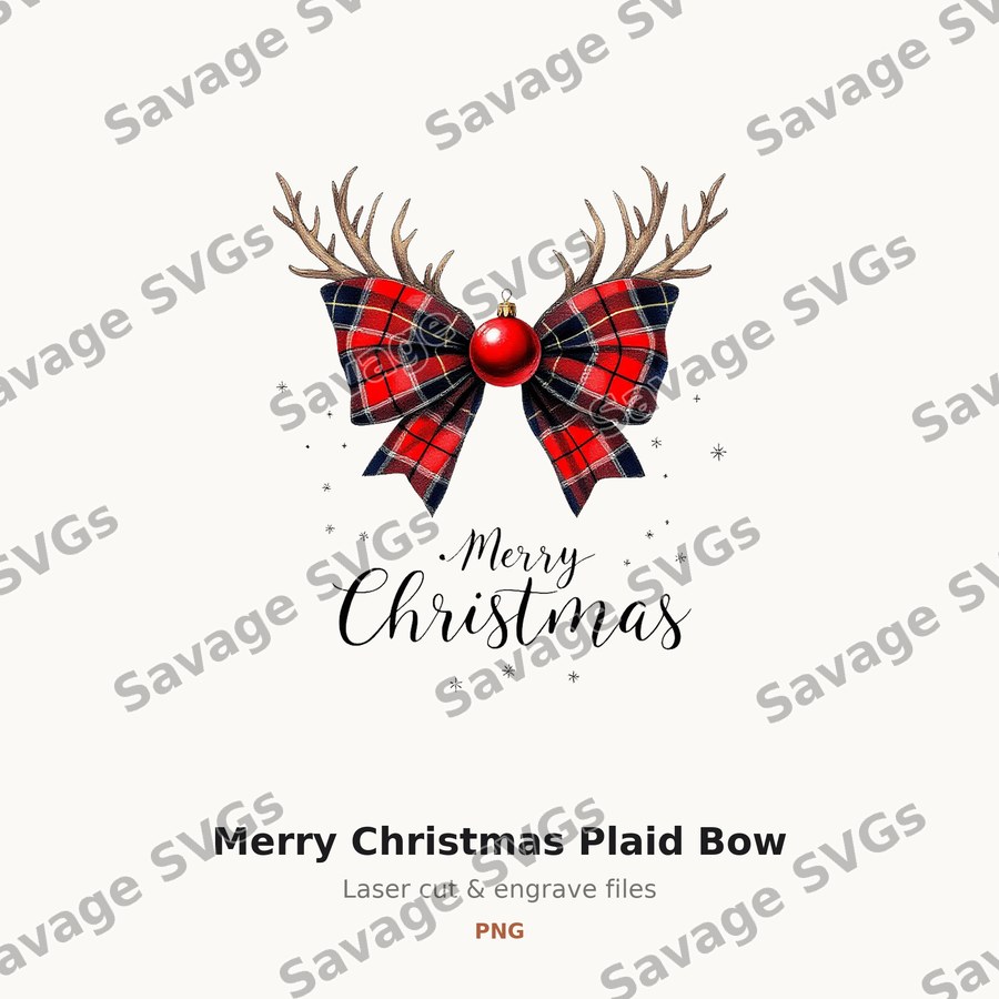 Merry Christmas Plaid Bow
