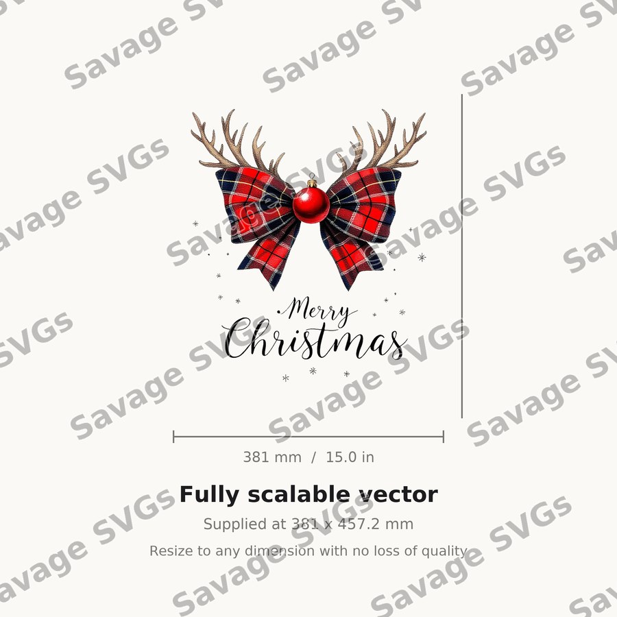 Merry Christmas Plaid Bow