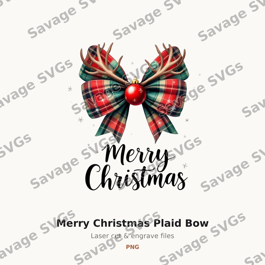Merry Christmas Plaid Bow