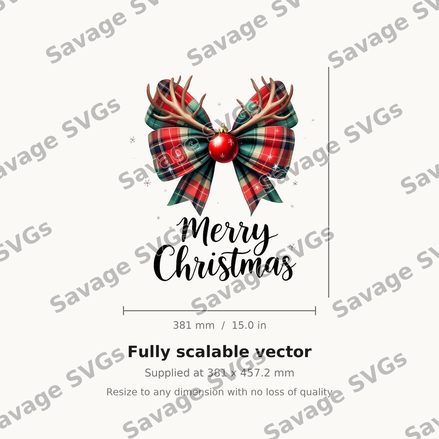 Merry Christmas Plaid Bow
