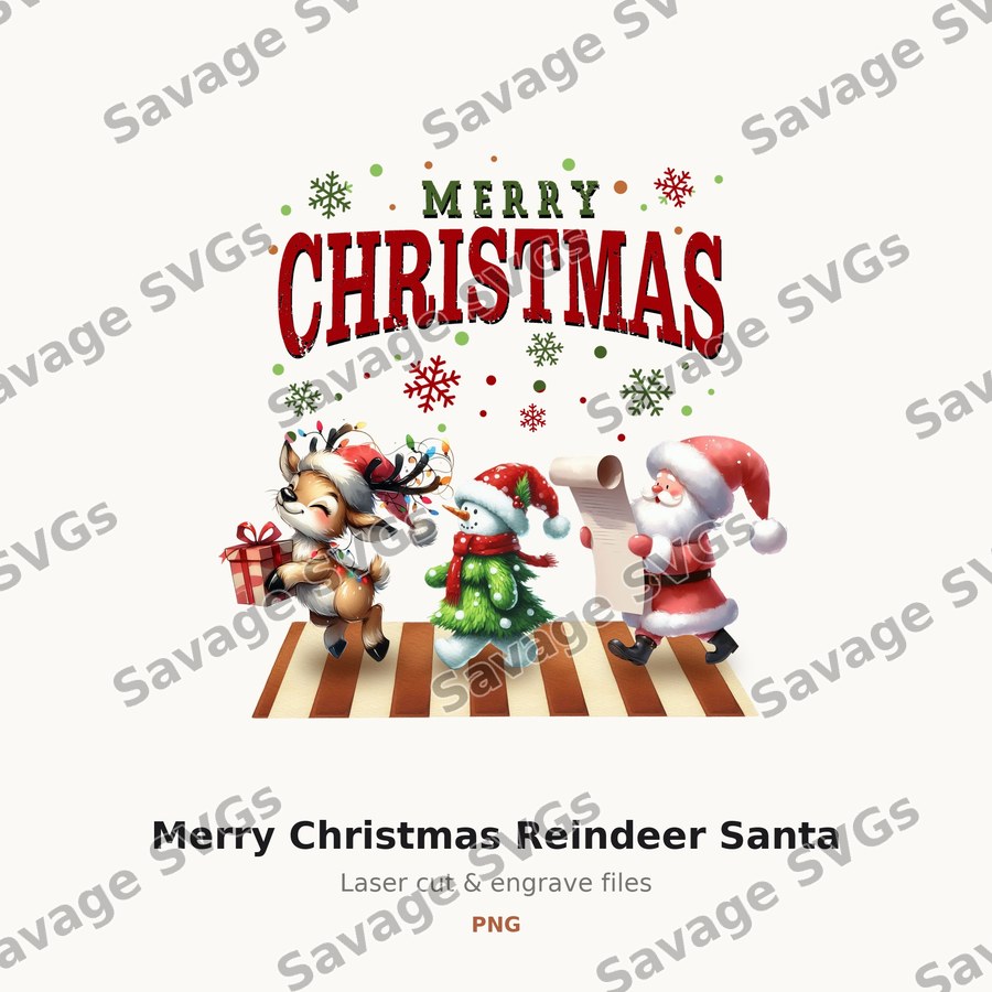 Merry Christmas Reindeer Santa