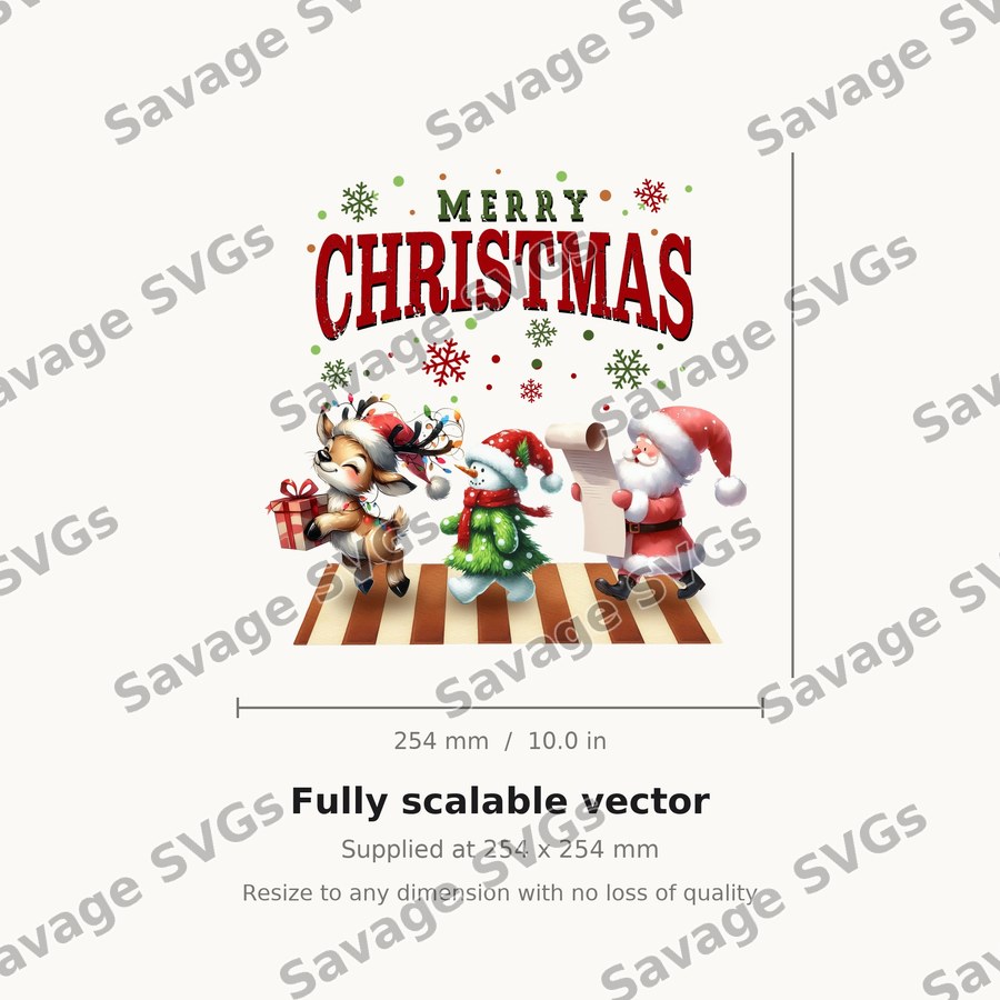Merry Christmas Reindeer Santa