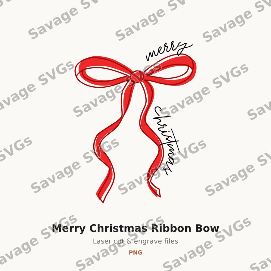 Merry Christmas Ribbon Bow