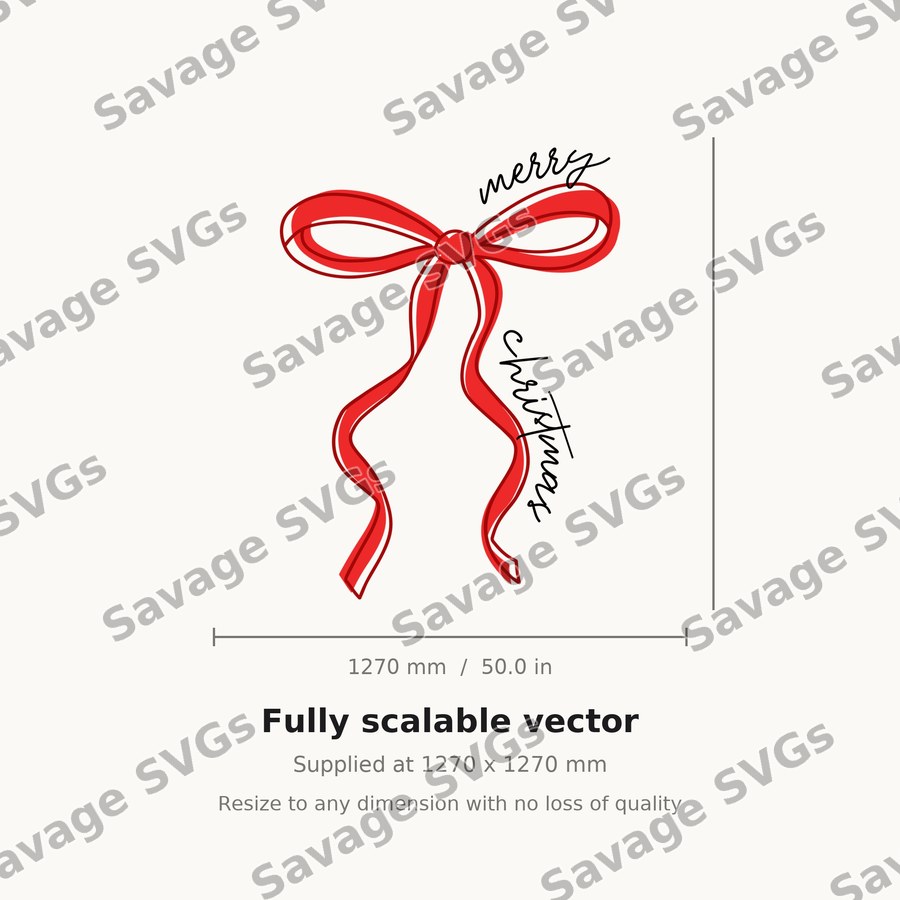 Merry Christmas Ribbon Bow