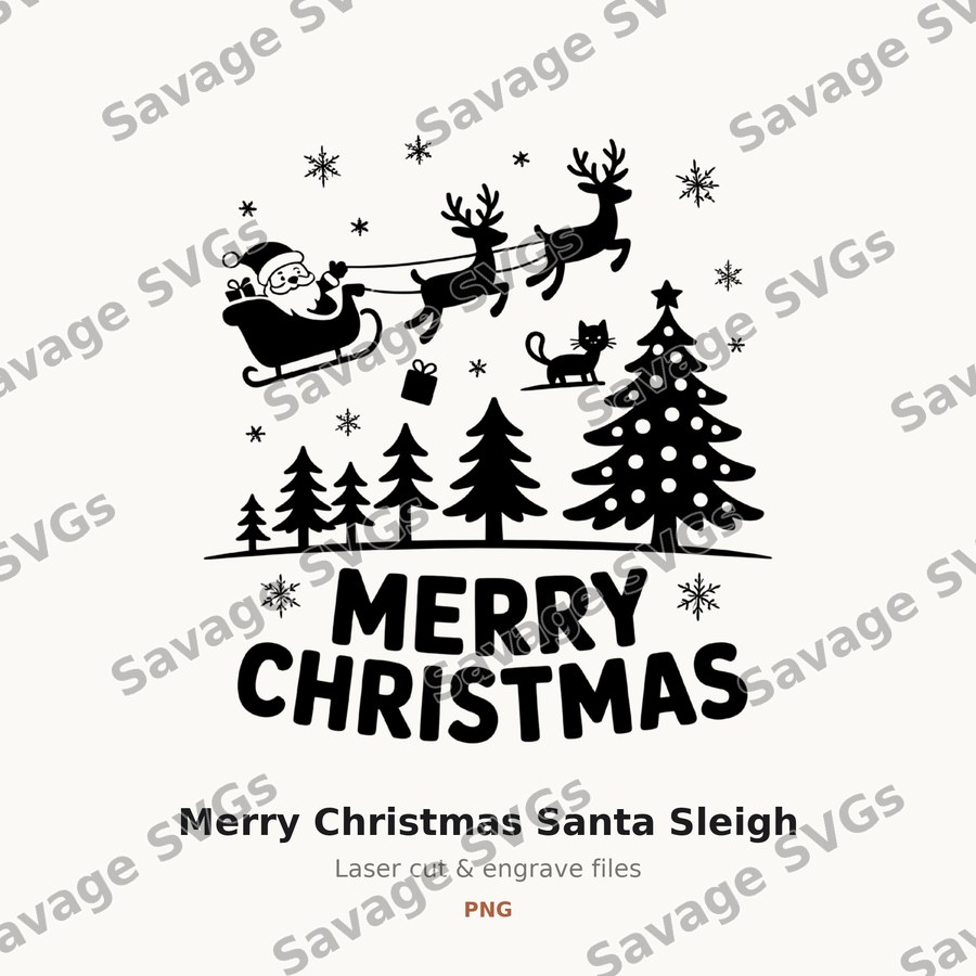 Merry Christmas Santa Sleigh