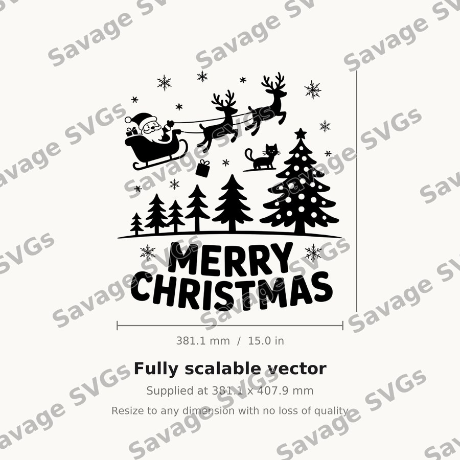 Merry Christmas Santa Sleigh