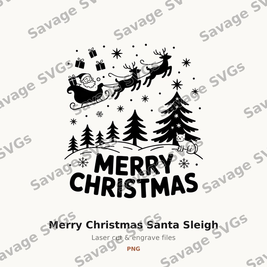 Merry Christmas Santa Sleigh