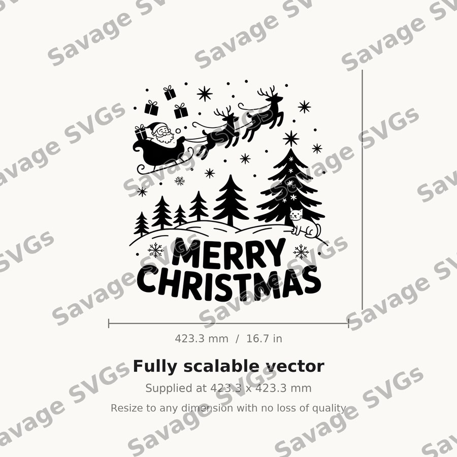 Merry Christmas Santa Sleigh