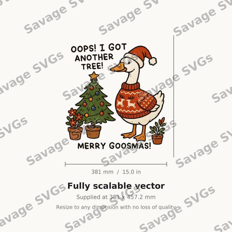 Merry Goosmas Christmas Goose