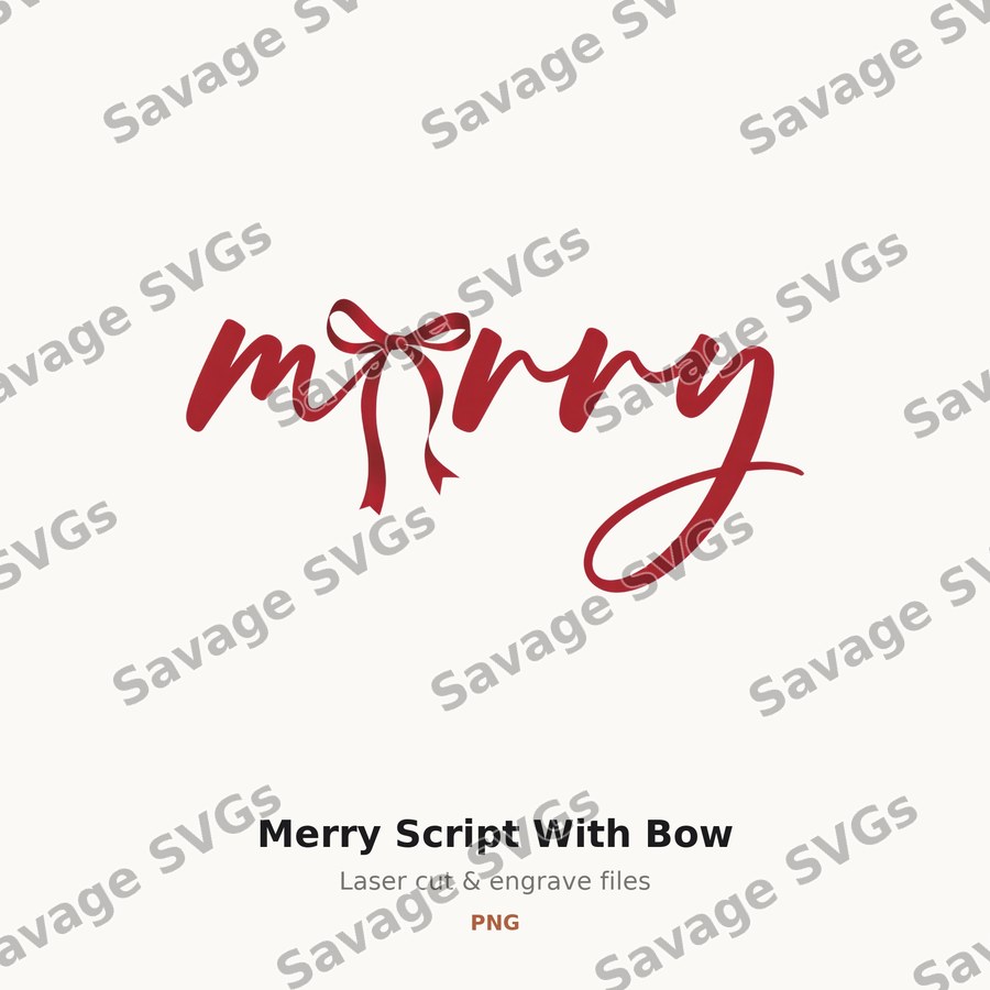 Merry Script With Bow