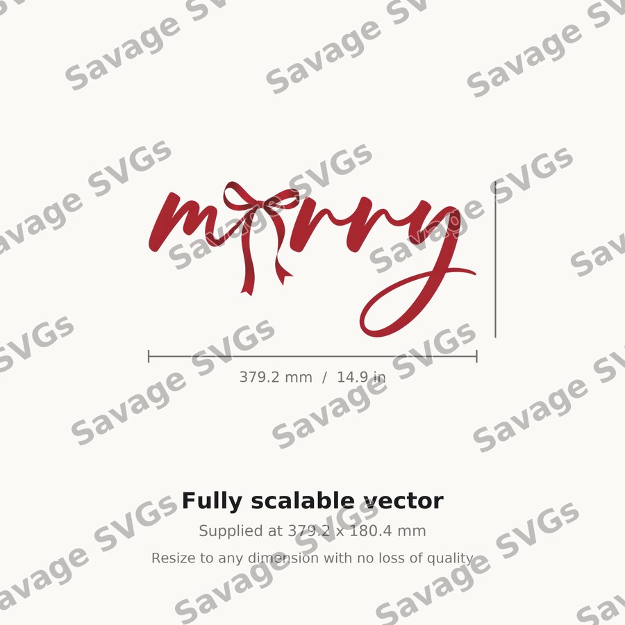 Merry Script With Bow