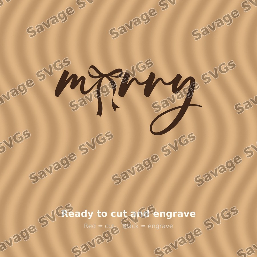 Merry Script With Bow