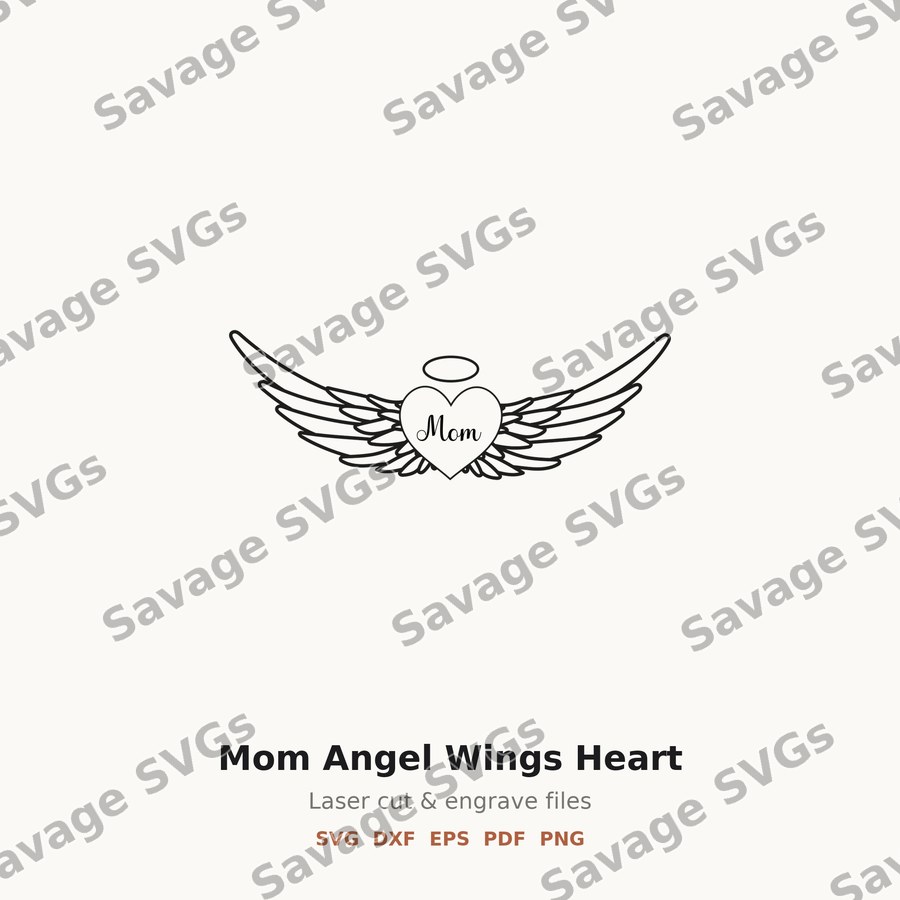 Mom Angel Wings Heart