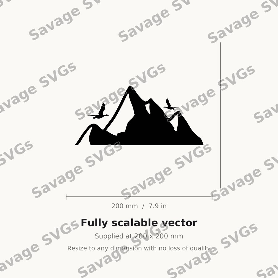 Mountain With Birds