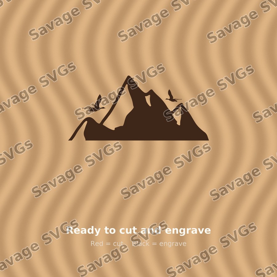 Mountain With Birds