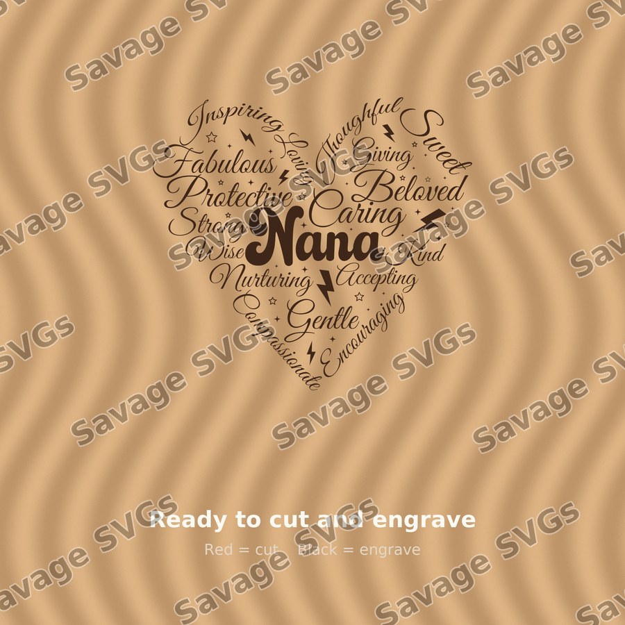 Nana Heart Word Art