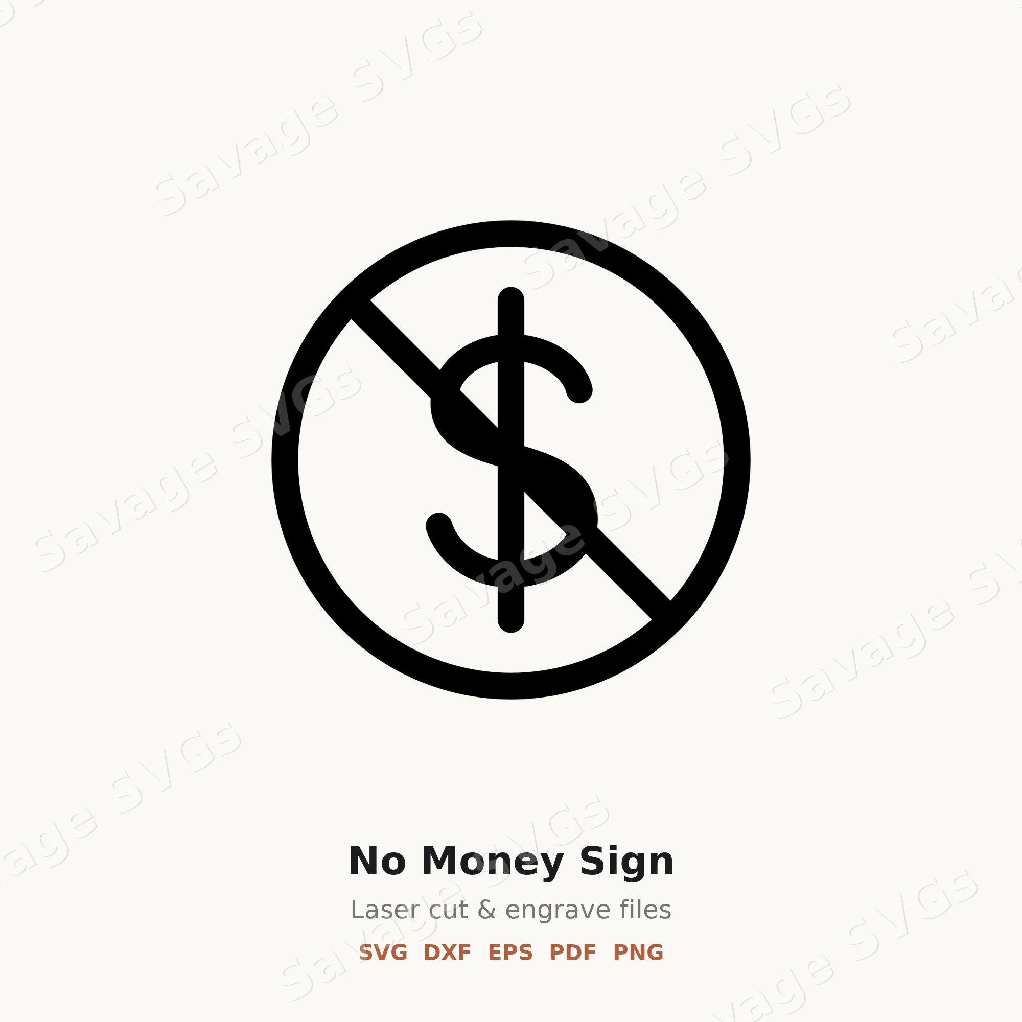 No Money Sign