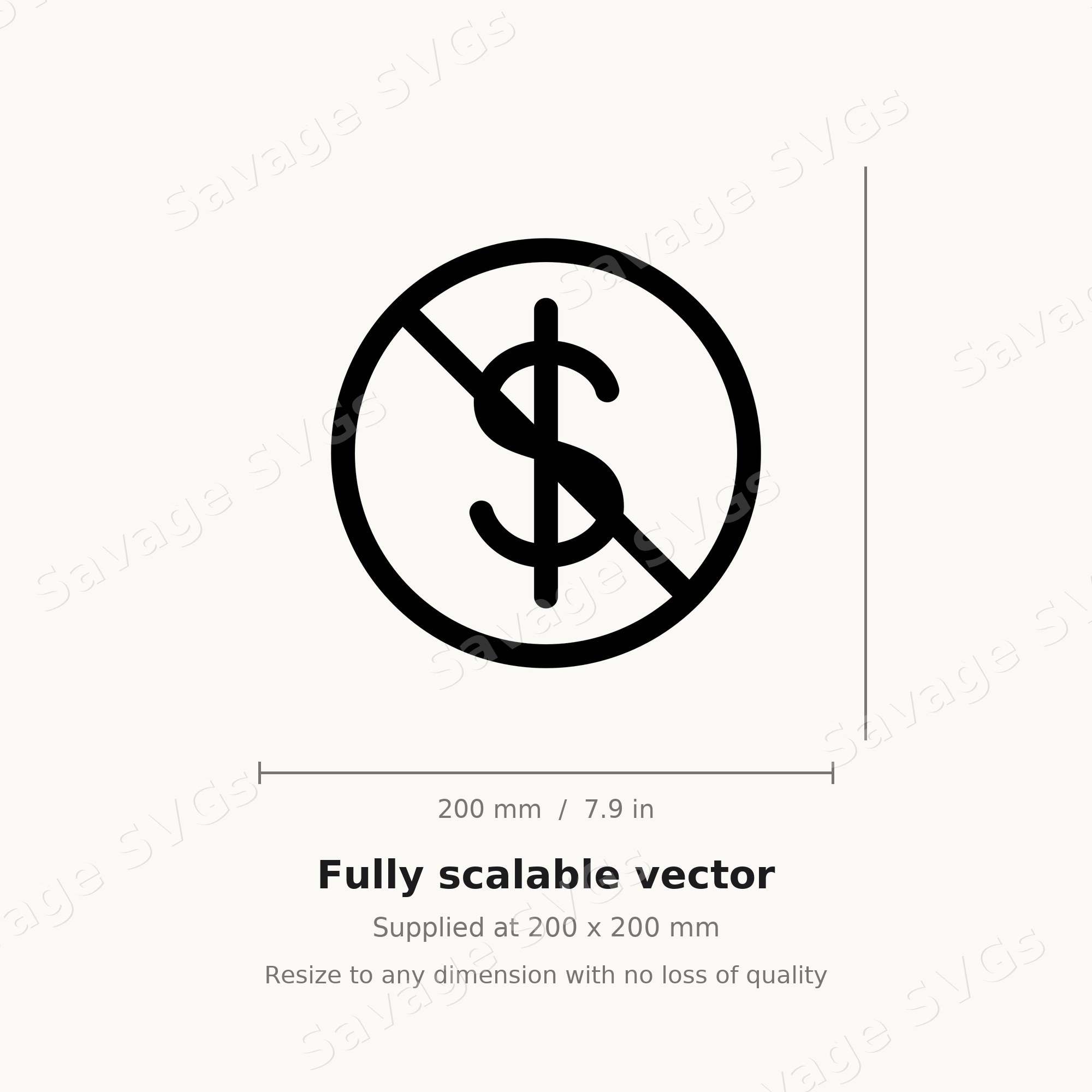 No Money Sign