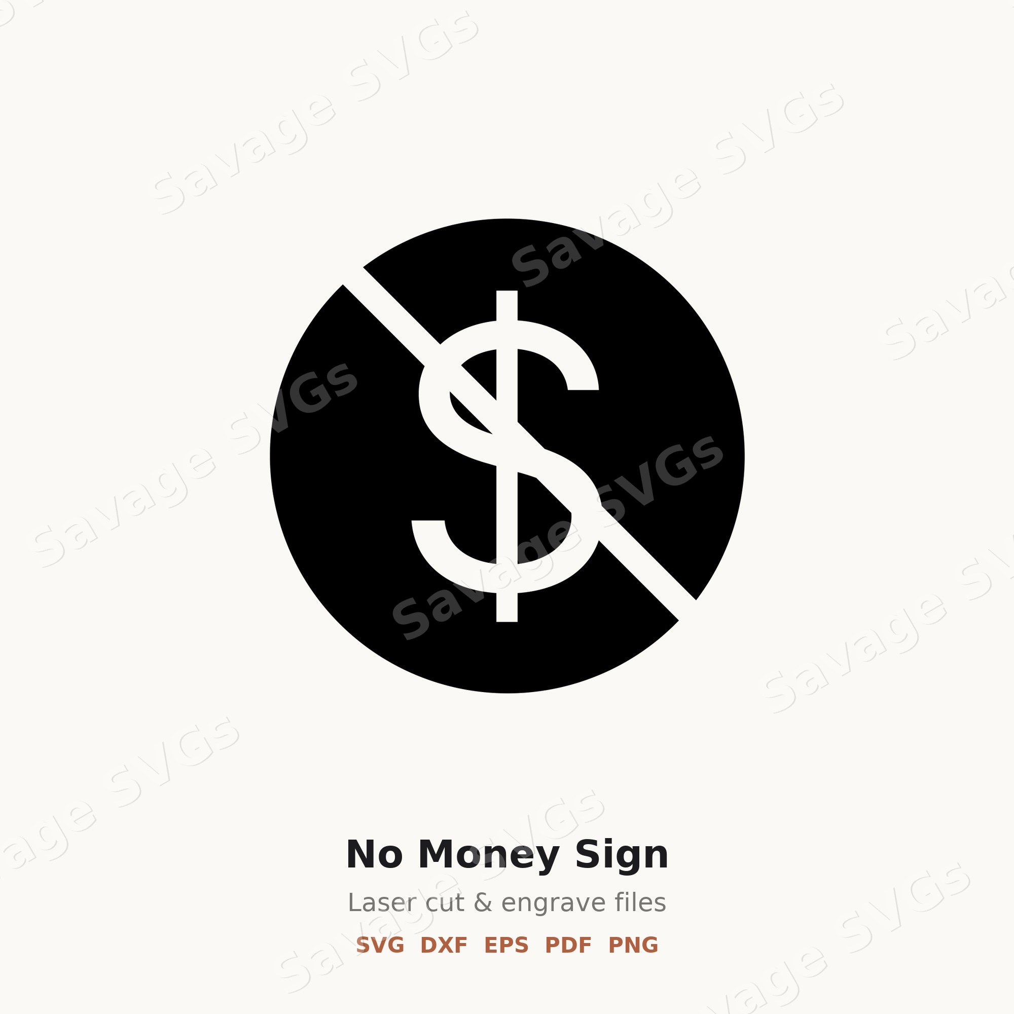 No Money Sign