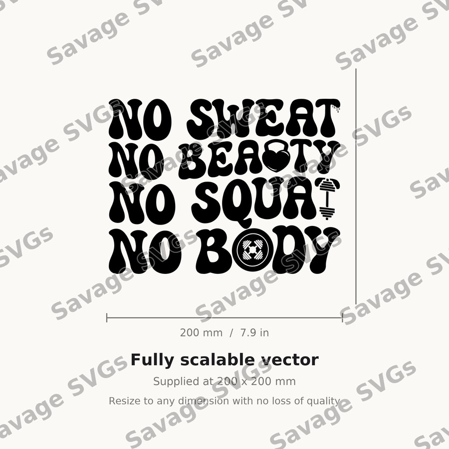 No Sweat No Beauty No Squat No Body 01