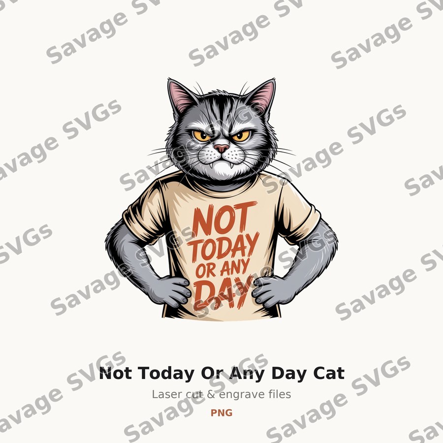 Not Today Or Any Day Cat