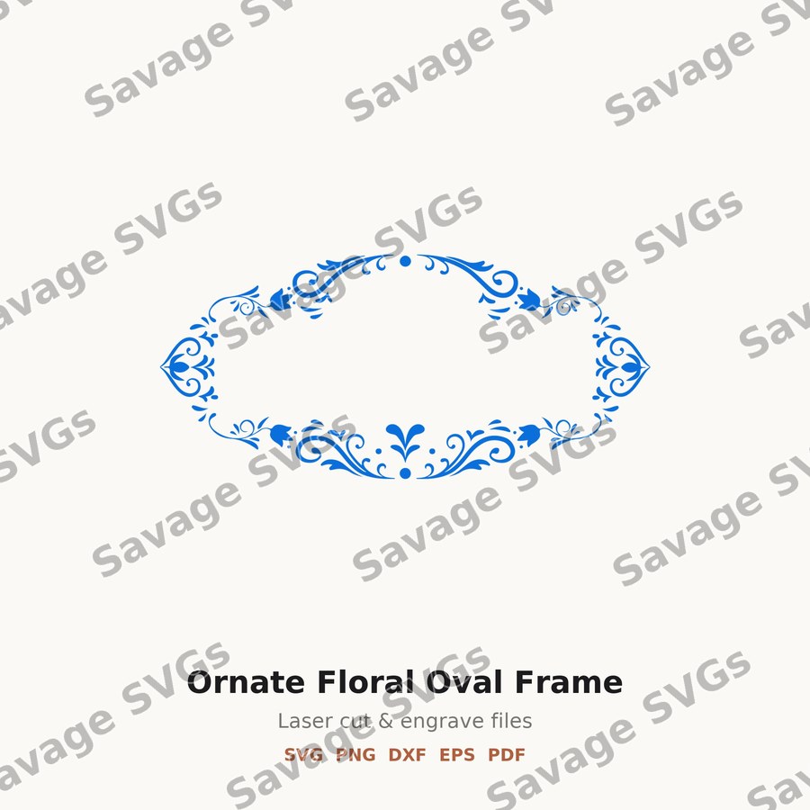 Ornate Floral Oval Frame