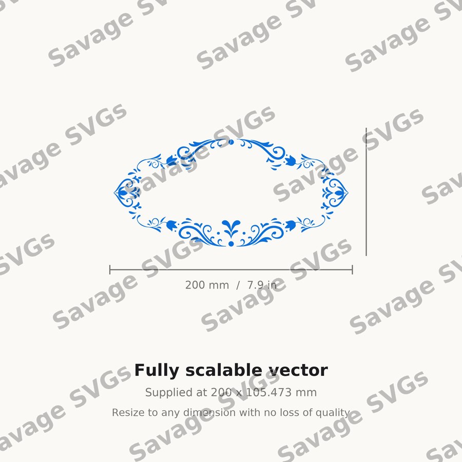 Ornate Floral Oval Frame