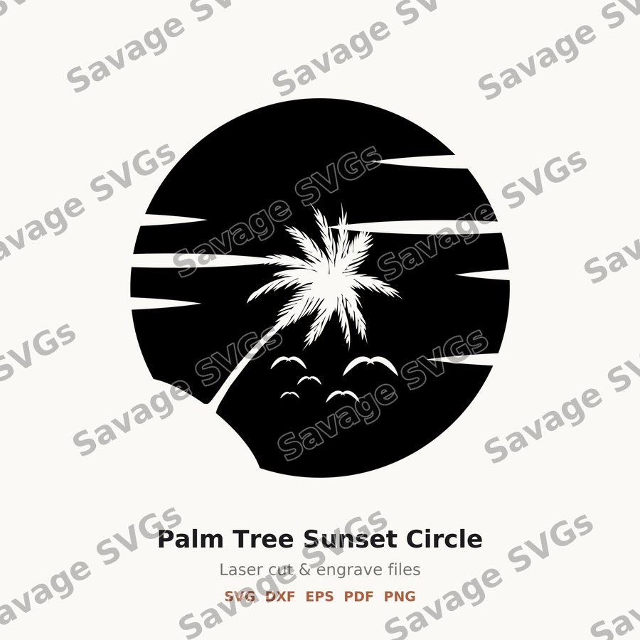 Palm Tree Sunset Circle