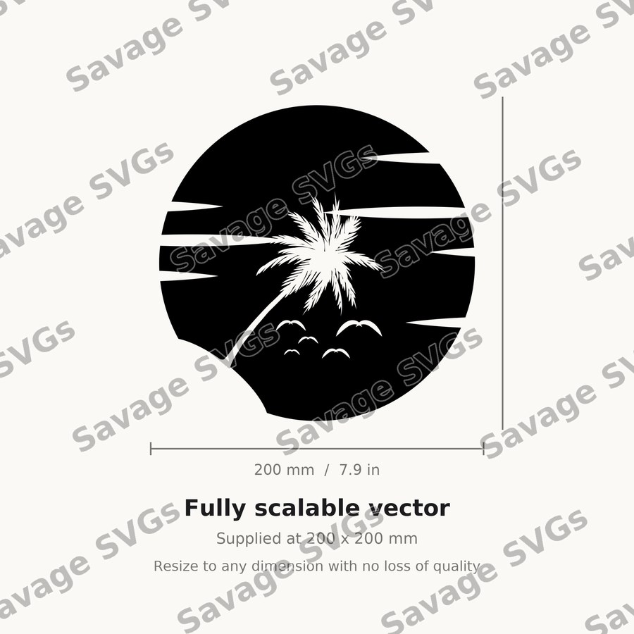 Palm Tree Sunset Circle
