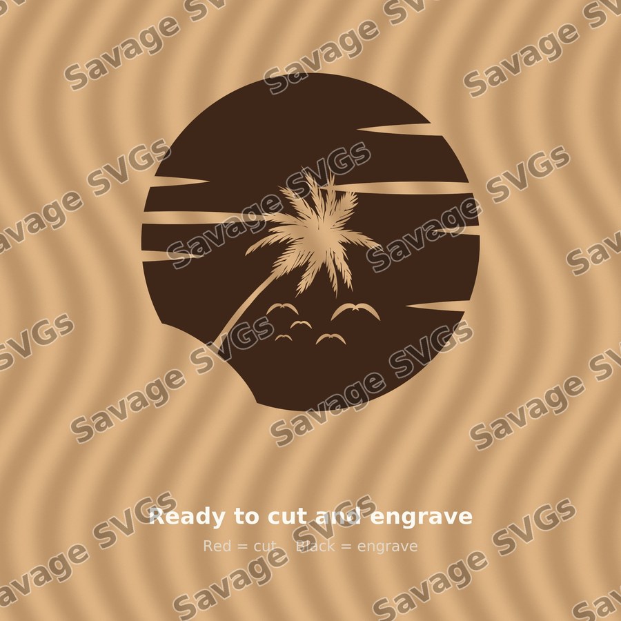 Palm Tree Sunset Circle