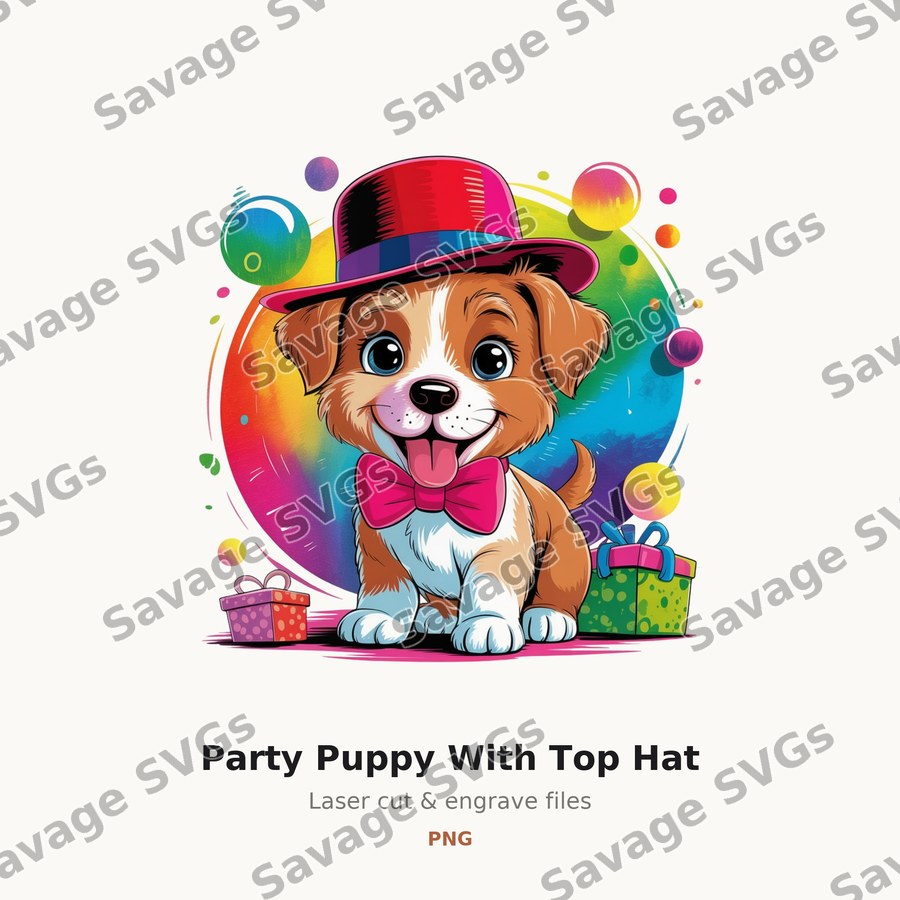 Party Puppy With Top Hat