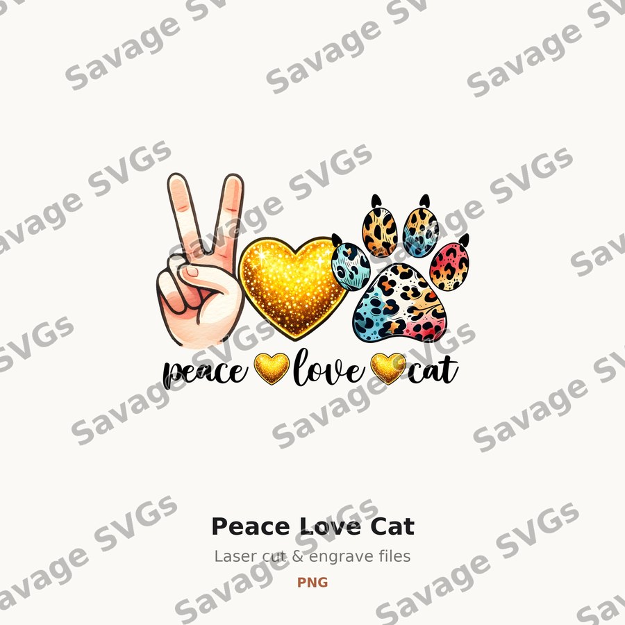 Peace Love Cat