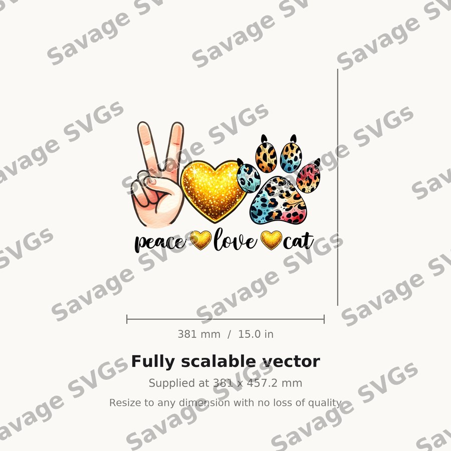Peace Love Cat