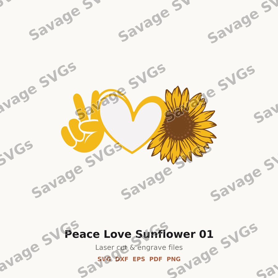 Peace Love Sunflower 01