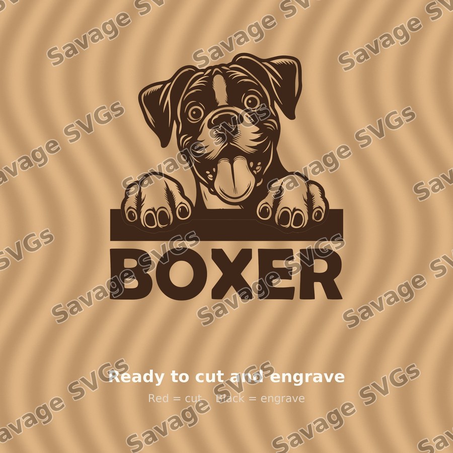 Peeking Boxer Dog