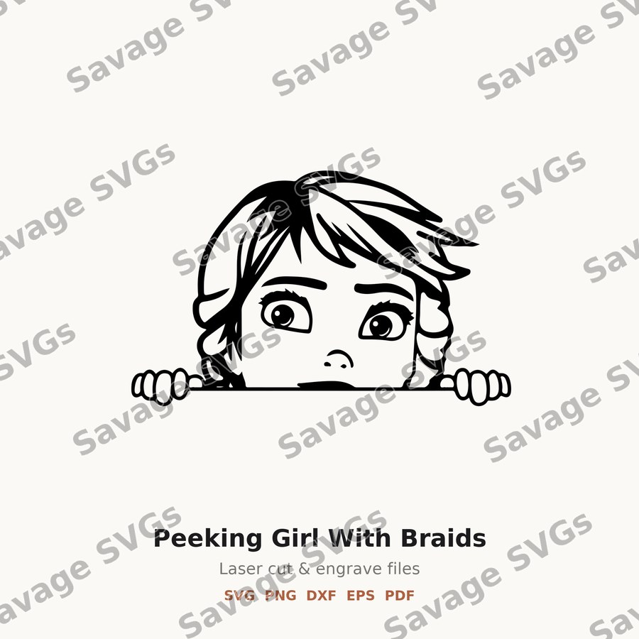 Peeking Girl With Braids