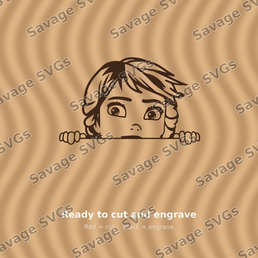 Peeking Girl With Braids