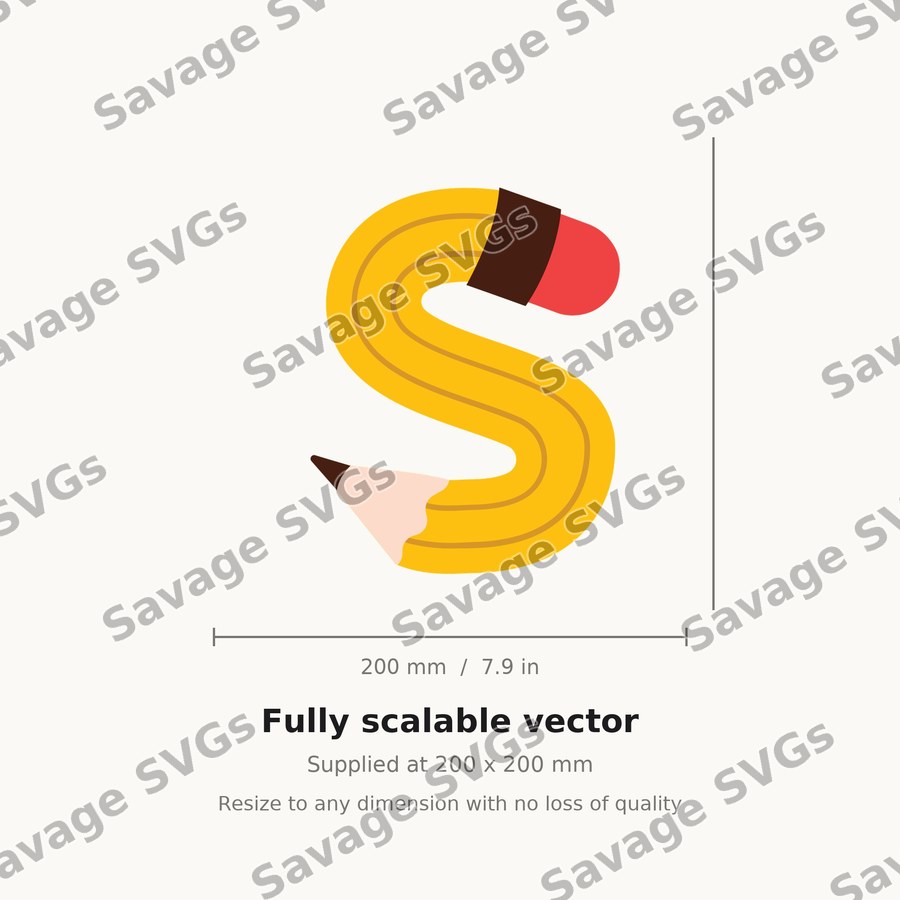 Pencil Letter S