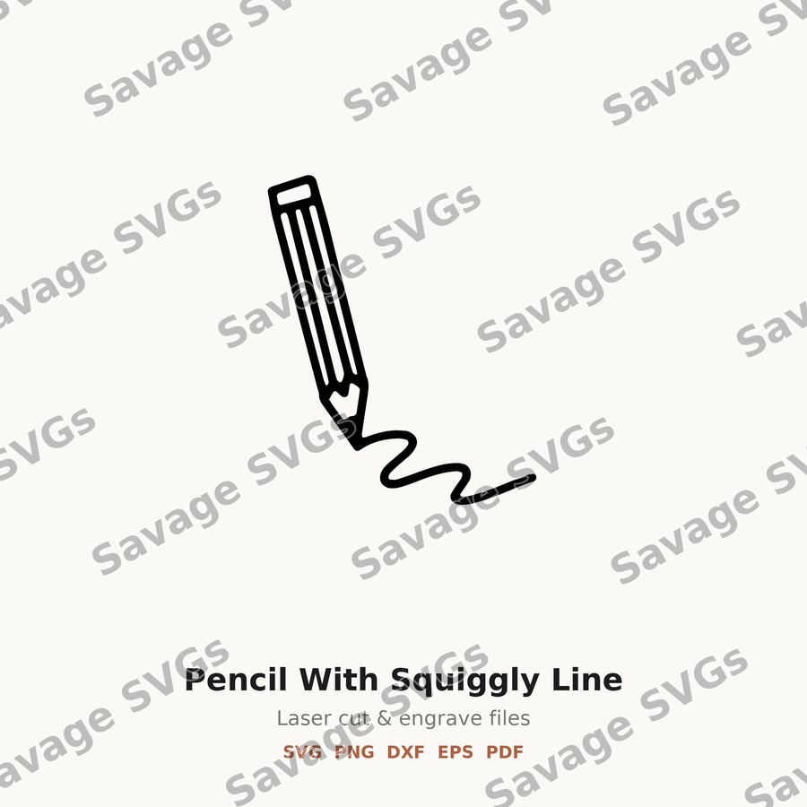 Pencil With Squiggly Line