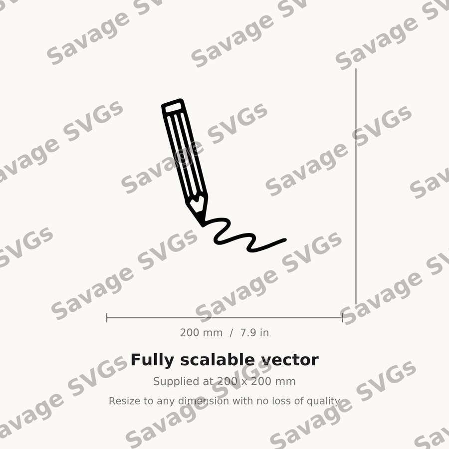 Pencil With Squiggly Line