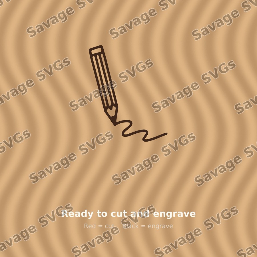Pencil With Squiggly Line