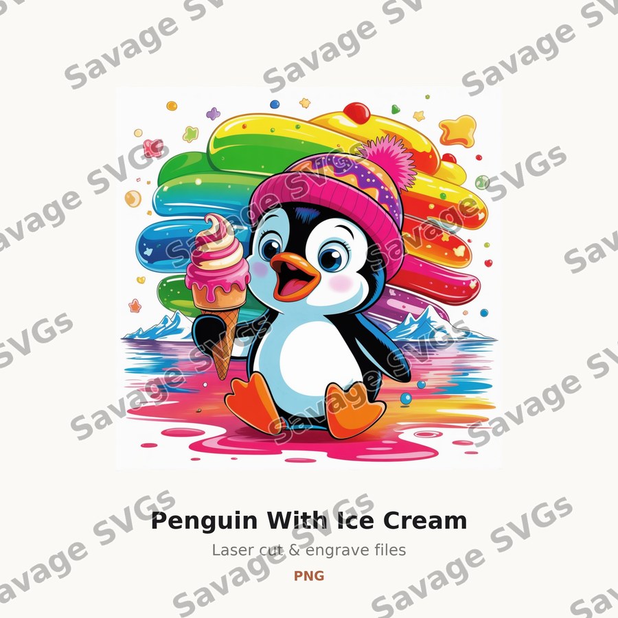 Penguin With Ice Cream